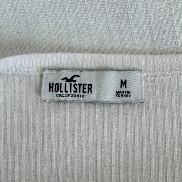 HOLLISTER White Tie Front Shrug Medium Balletcore V-Neck Y2K Twist Crop Top - Picture 3 of 10